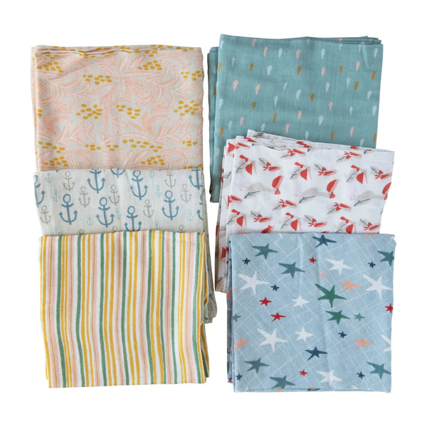 Cotton Printed Baby Swaddle - Freshie & Zero Studio Shop