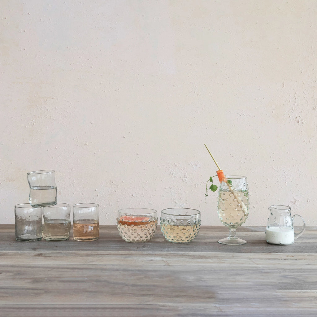 Hobnail Stemmed Drinking Glass - Freshie & Zero Studio Shop