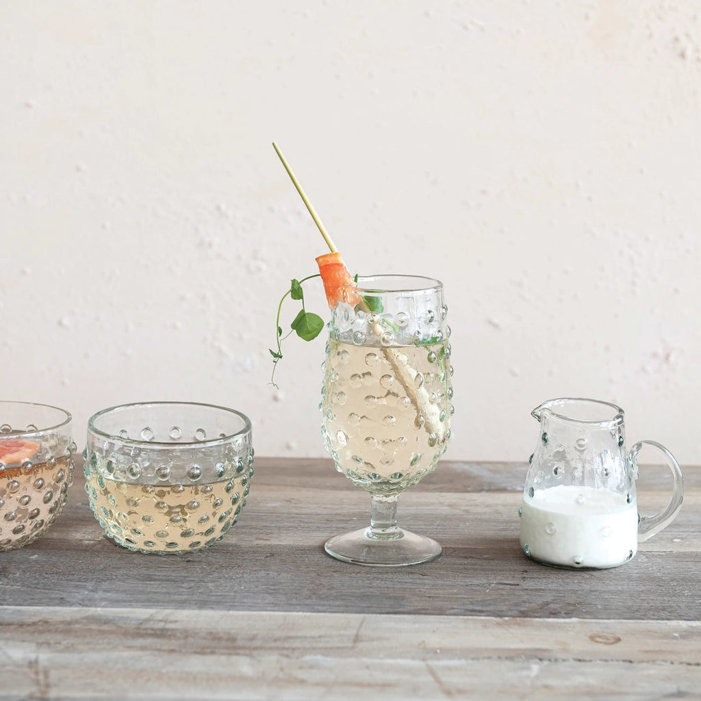 Hobnail Stemmed Drinking Glass - Freshie & Zero Studio Shop