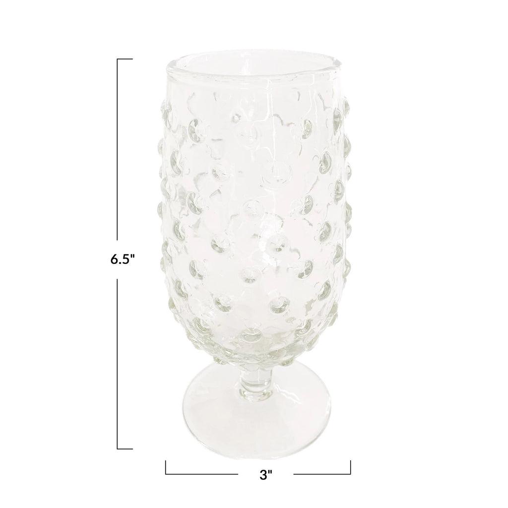 Hobnail Stemmed Drinking Glass - Freshie & Zero Studio Shop