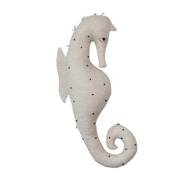 Oversized Seahorse Shaped Cotton + Linen Pillow - Freshie & Zero Studio Shop