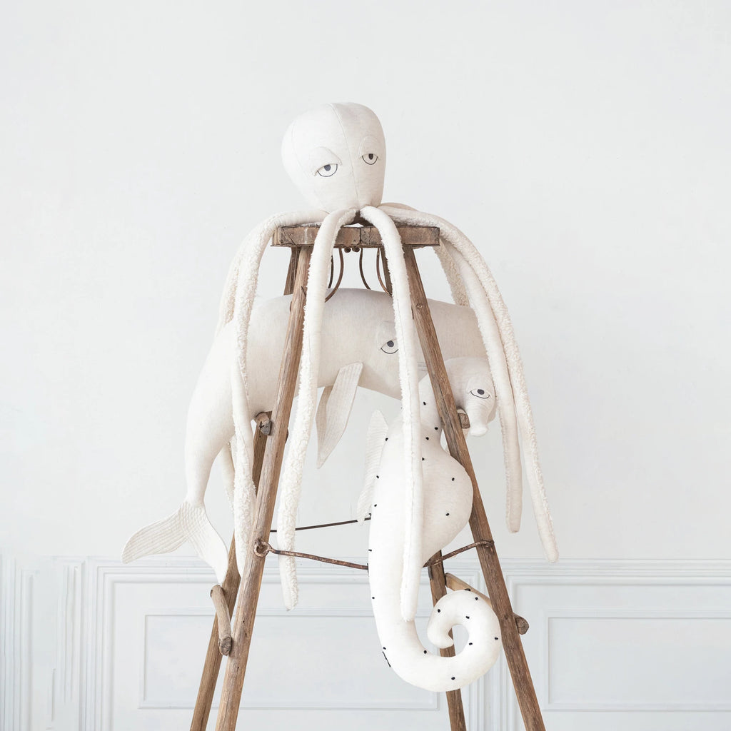 Oversized Octopus Shaped Cotton + Linen Pillow - Freshie & Zero Studio Shop