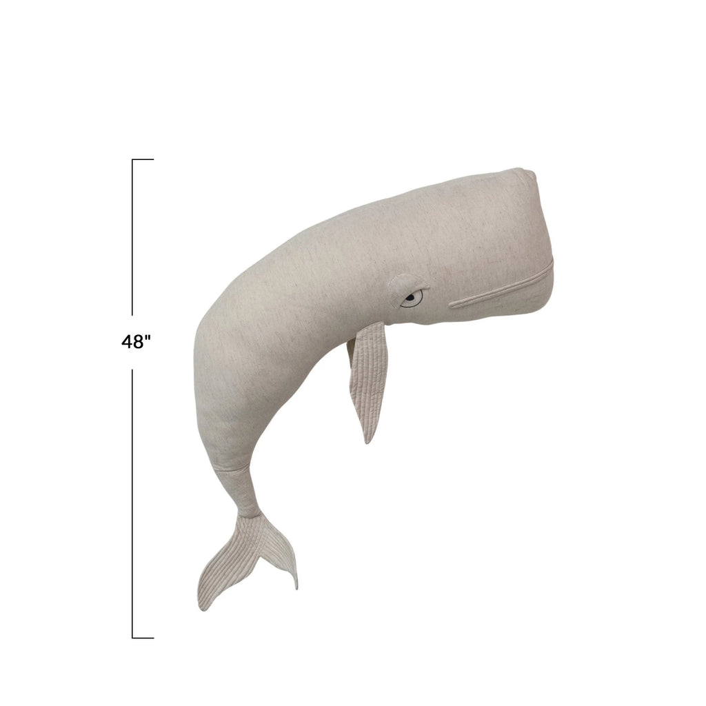 Oversized Whale Shaped Cotton + Linen Pillow - Freshie & Zero Studio Shop