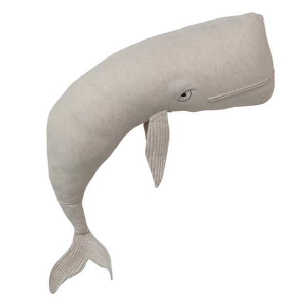 Oversized Whale Shaped Cotton + Linen Pillow - Freshie & Zero Studio Shop
