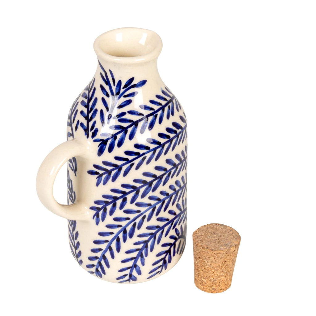 Blue Vine Stoneware Oil Cruet - Freshie & Zero Studio Shop