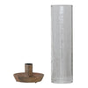 Mango Wood Taper Holder with Glass Hurricane - Freshie & Zero Studio Shop