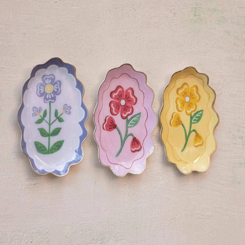 Wavy Floral Trinket Trays - Freshie & Zero Studio Shop