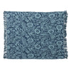 Blue Floral Fringed Throw Blanket - Freshie & Zero Studio Shop