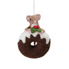 Wool Felt Mouse on Donut Holiday Ornament - Freshie & Zero Studio Shop