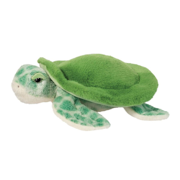 Soft Drift the Sea Turtle plush toy from Douglas, featuring detailed stitching and a cuddly design for children and collectors.