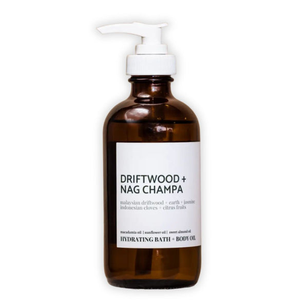 Driftwood + Nag Champa Hydrating Bath and Body Oil - Freshie & Zero Studio Shop