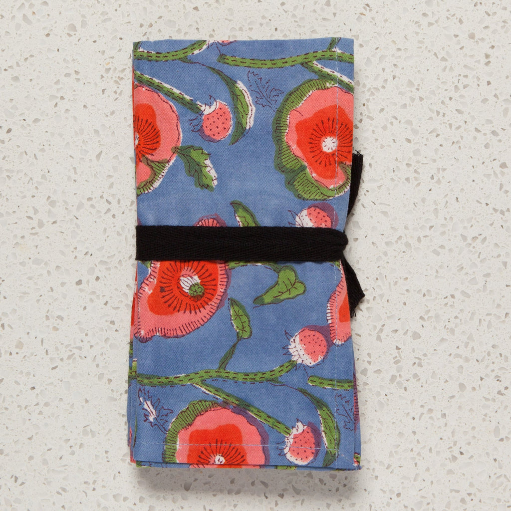 Poppy Block Print Napkins - Set of 4 - Freshie & Zero Studio Shop