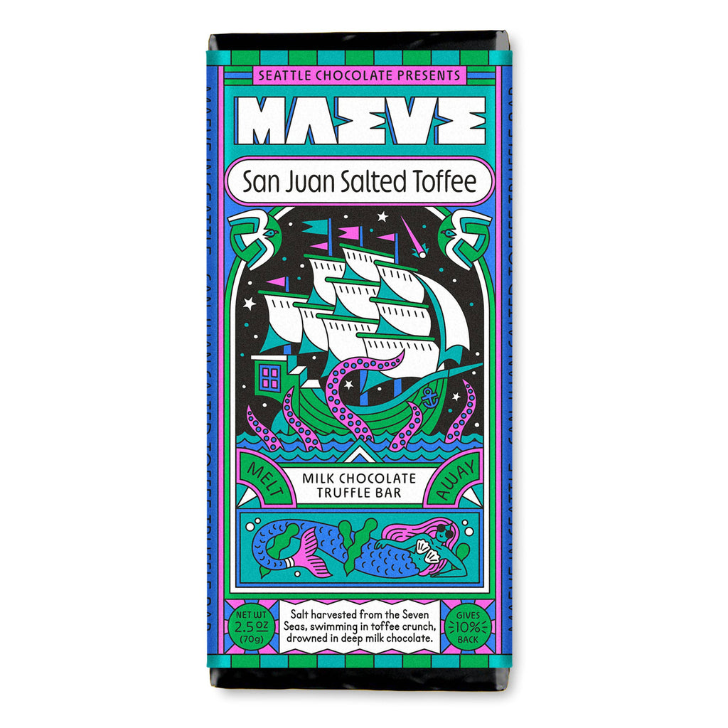 San Juan Salted Toffee Truffle bar | Maeve Seattle - Freshie & Zero Studio Shop
