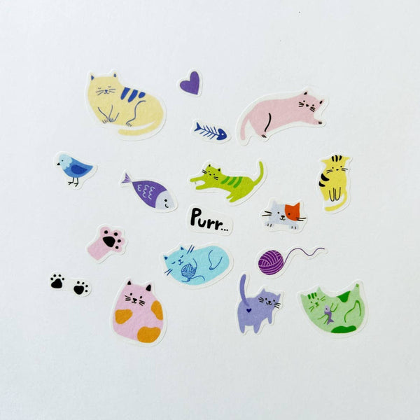 Cats Jumble Washi Stickers - Freshie & Zero Studio Shop