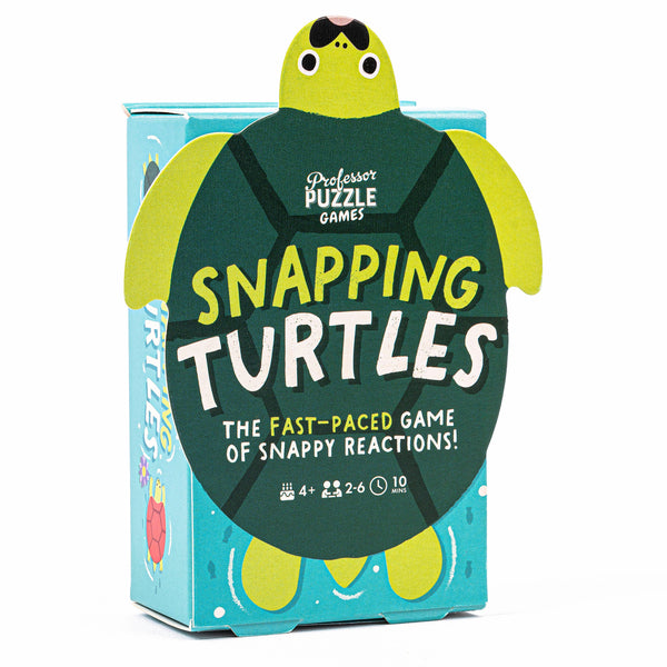 Snapping Turtles Card Game by Professor Puzzle USA, Inc., featuring colorful turtle-themed playing cards for family fun.