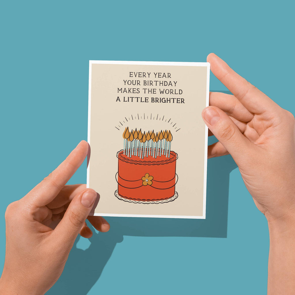 Your Birthday Makes the World Brighter Birthday Card - Freshie & Zero Studio Shop