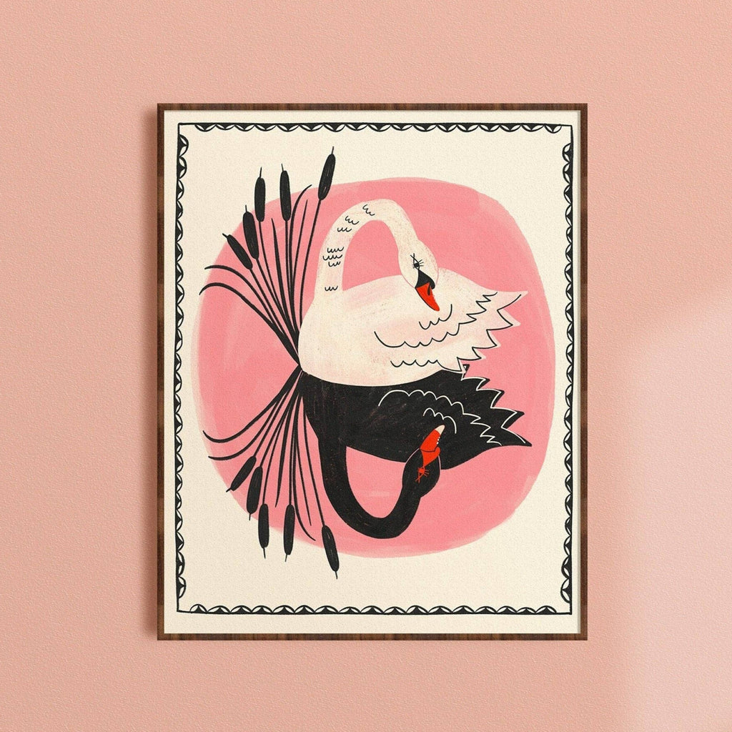 Fairytale Swan - Art Print: 5 x 7" - Freshie & Zero Studio Shop