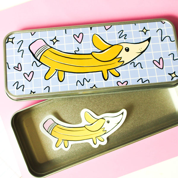 Pencil Puppy Pencil Tin - Freshie & Zero Studio Shop