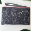 Everyday People Embroidered Canvas Wristlet - Freshie & Zero Studio Shop