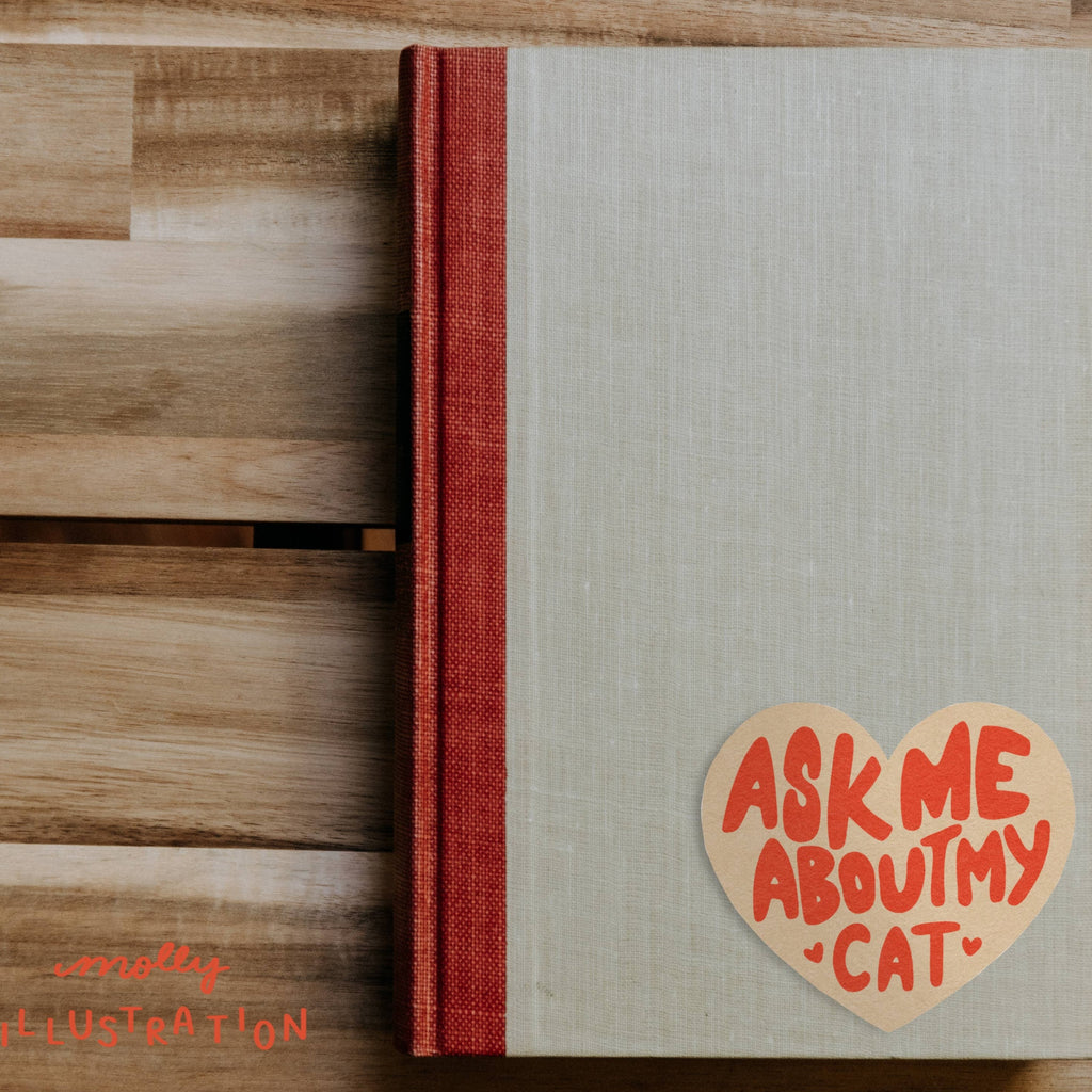 Ask Me About My Cat Waterproof Vinyl Sticker - Freshie & Zero Studio Shop