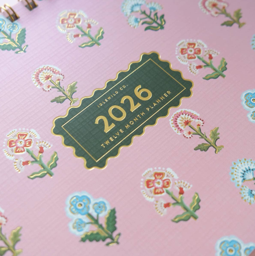 2026 Desktop Planner | Block Print Floral - Freshie & Zero Studio Shop