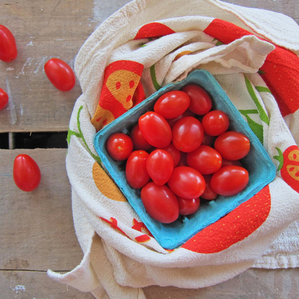 TOMATO BASIL (Tomato, Basil) - Tea Towel Set of 2 - Freshie & Zero Studio Shop