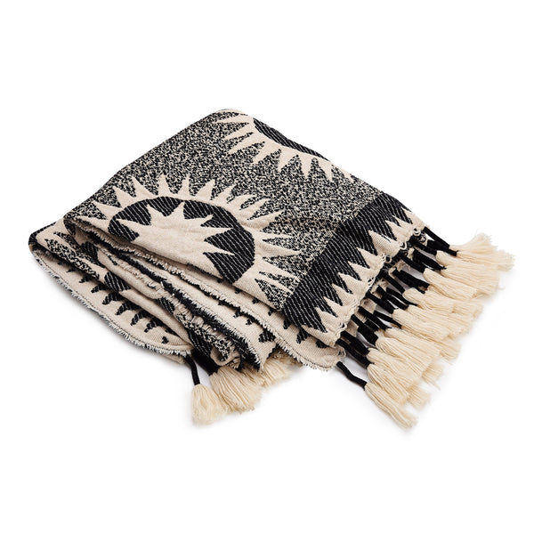 Soleil Black + White Throw Blanket by Jungalow - Freshie & Zero Studio Shop