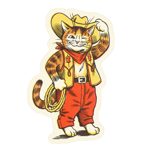 Cowboy Kitty Sticker - Freshie & Zero Studio Shop