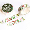 Decorative Washi Tape featuring Christmas foliage design from Wild Pencil Studio, with green and red holiday-themed patterns.