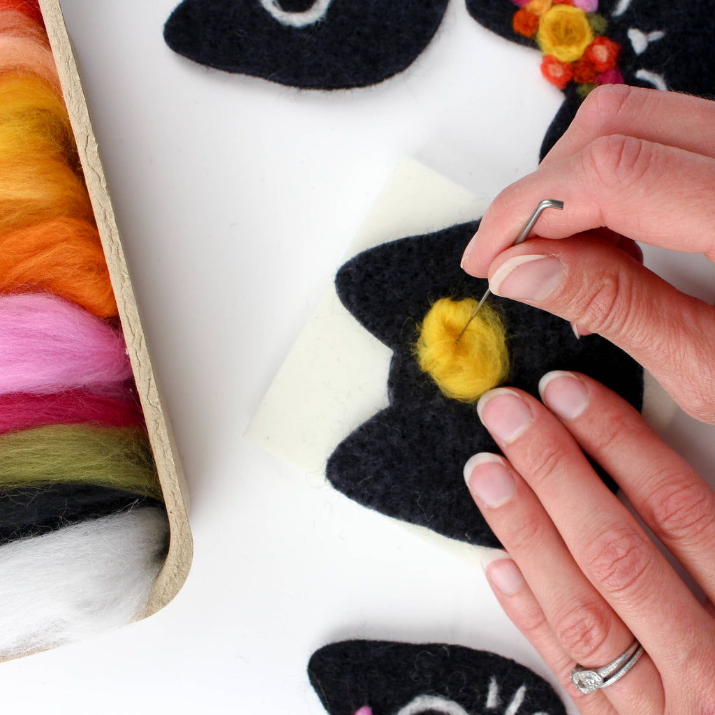 Mini Black Cats Felting Craft Kit  - Freshie & Zero Studio Shop