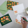 Green Botanical Luxury Stationery Set – 8 Flat Notecards - Freshie & Zero Studio Shop
