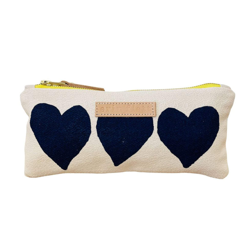 Navy Heart Pencil Bag | Erin Flett - Freshie & Zero Studio Shop