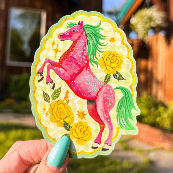 Sparkle Pony Glitter Sticker - Freshie & Zero Studio Shop