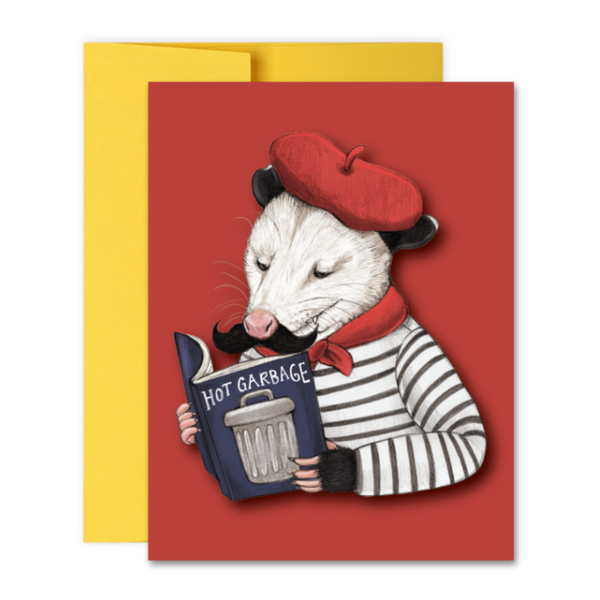 Trash Connoisseur Opossum Greeting Card - Freshie & Zero Studio Shop