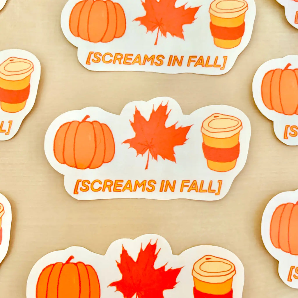 Screams In Fall Sticker - Freshie & Zero Studio Shop