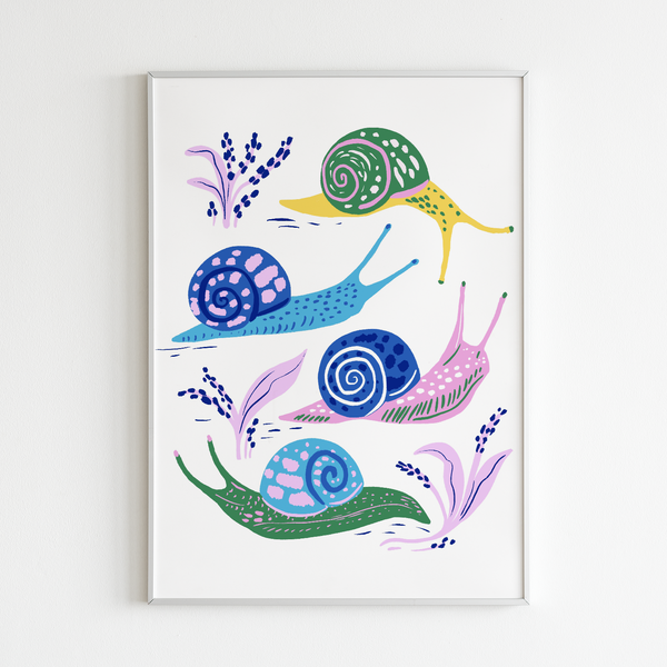 "Snails" - 8" x 10" Art Print - Freshie & Zero Studio Shop