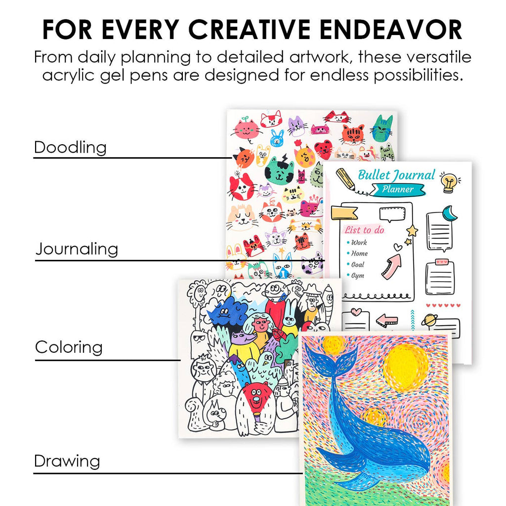 Bold & Bright Acrylic Gel Pen Coloring Kit: Forest - Freshie & Zero Studio Shop