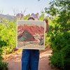 Caroline Clark Desert Mountain #19 art print featuring a minimalist desert mountain landscape in warm earthy tones