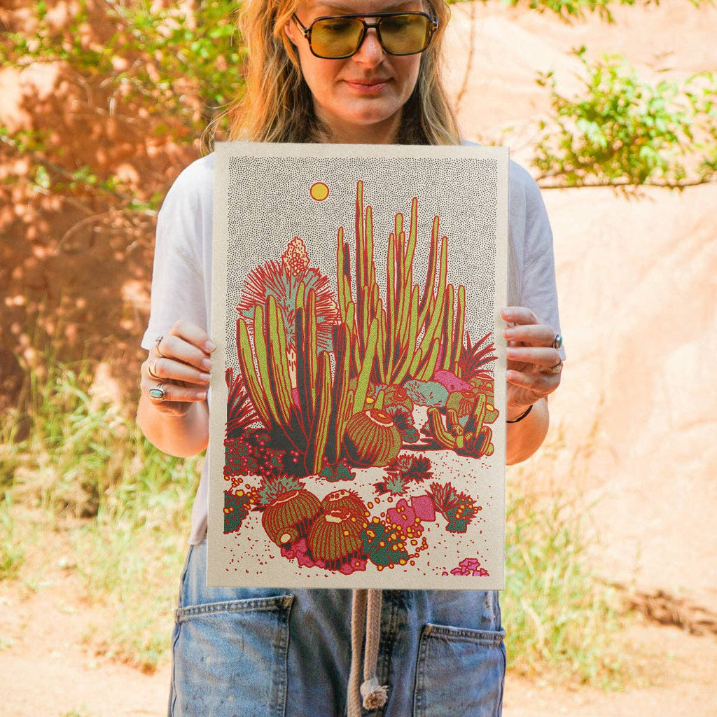 Caroline Clark Cactus Planet #2 art print featuring a cactus-inspired planetary illustration