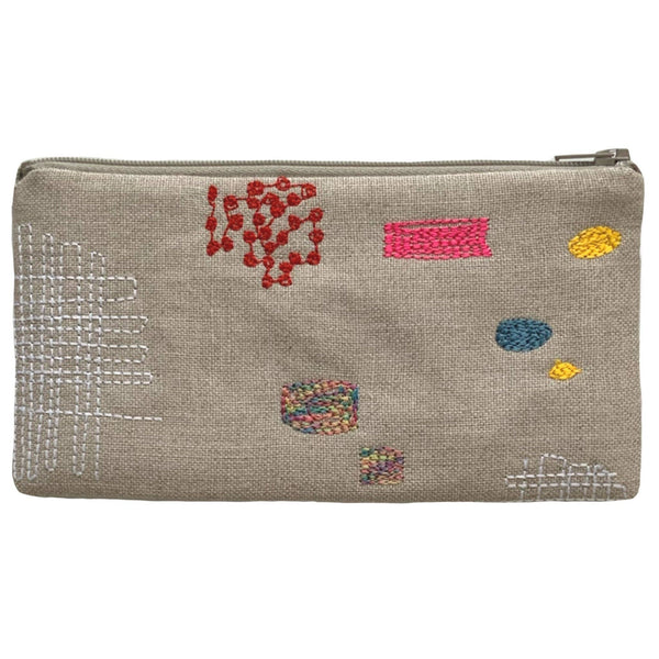 Patches Embroidered Linen Pouch - Freshie & Zero Studio Shop