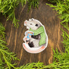Cozy Opossum with Mug Vinyl Sticker - Freshie & Zero Studio Shop
