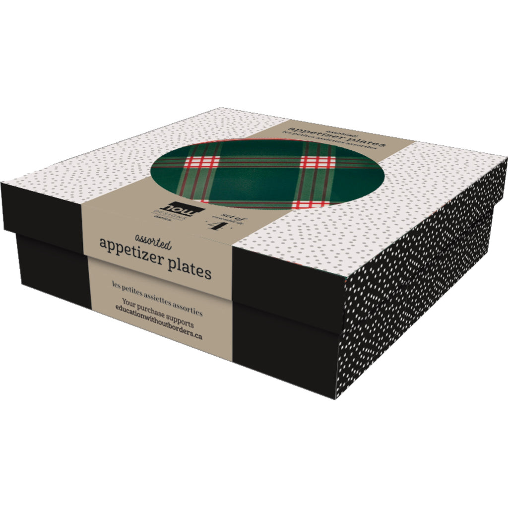 Holiday Plaid Appetizer Plates - Set of 4 - Freshie & Zero Studio Shop