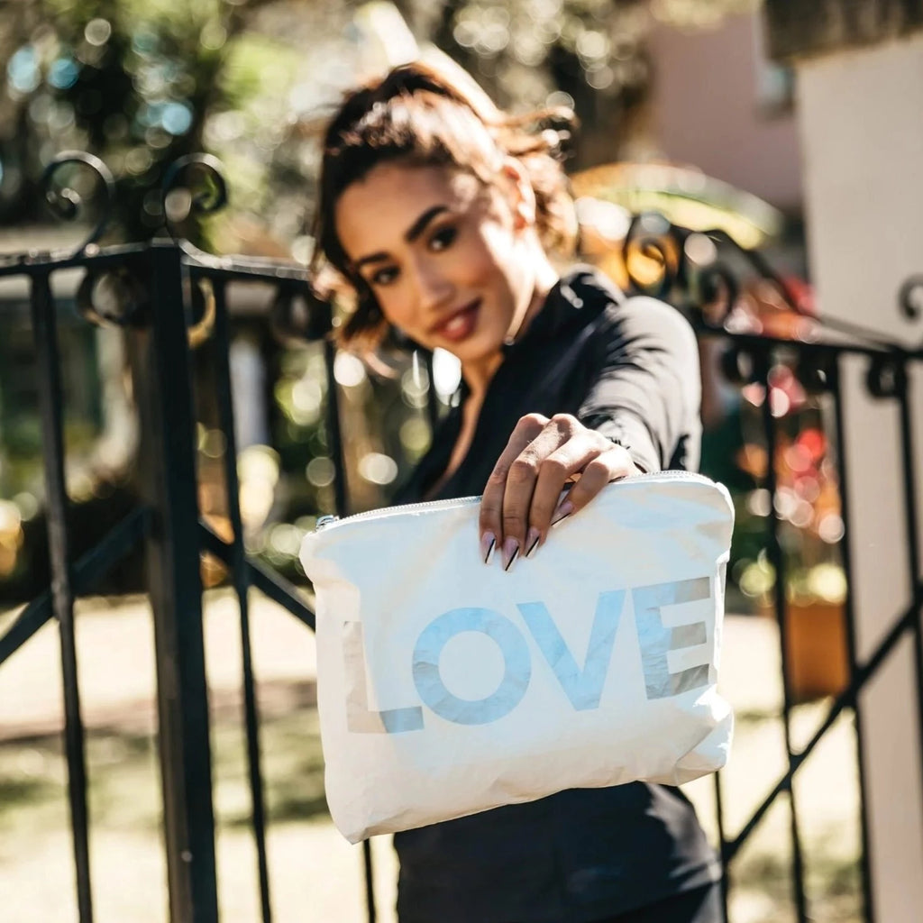 White Love Water Resistant Medium Bag by HI LOVE - Freshie & Zero Studio Shop