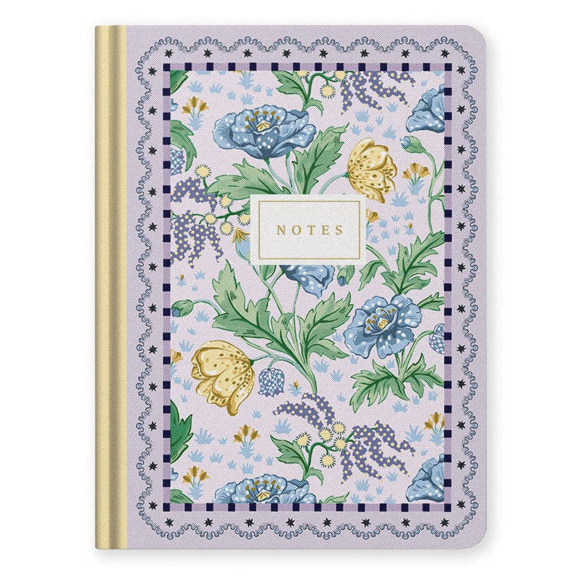 Cath Kidston floral lilac hardcover notebook with a decorative floral design, ideal for writing or journaling.