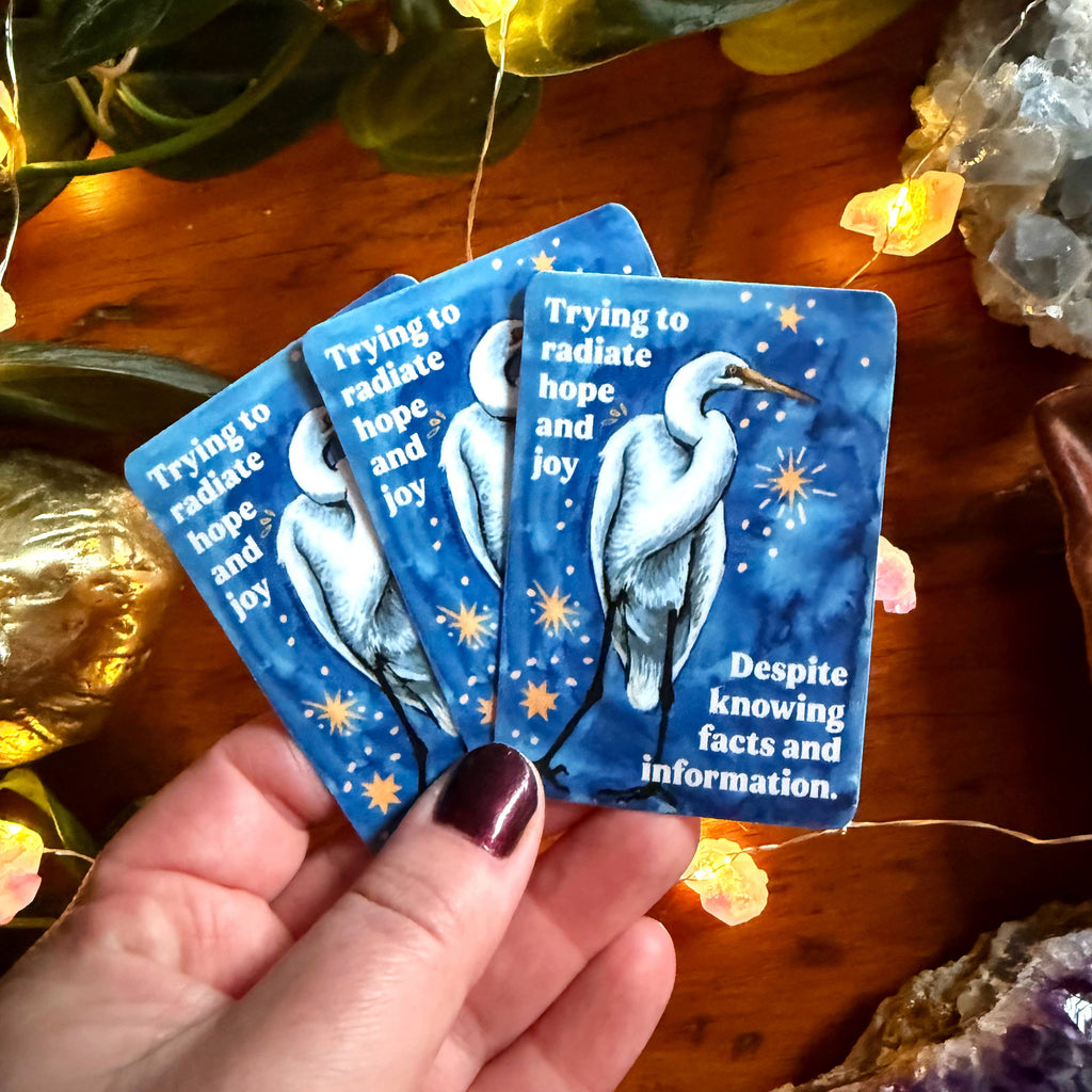 Trying to radiate joy despite knowing facts Vinyl Sticker - Freshie & Zero Studio Shop