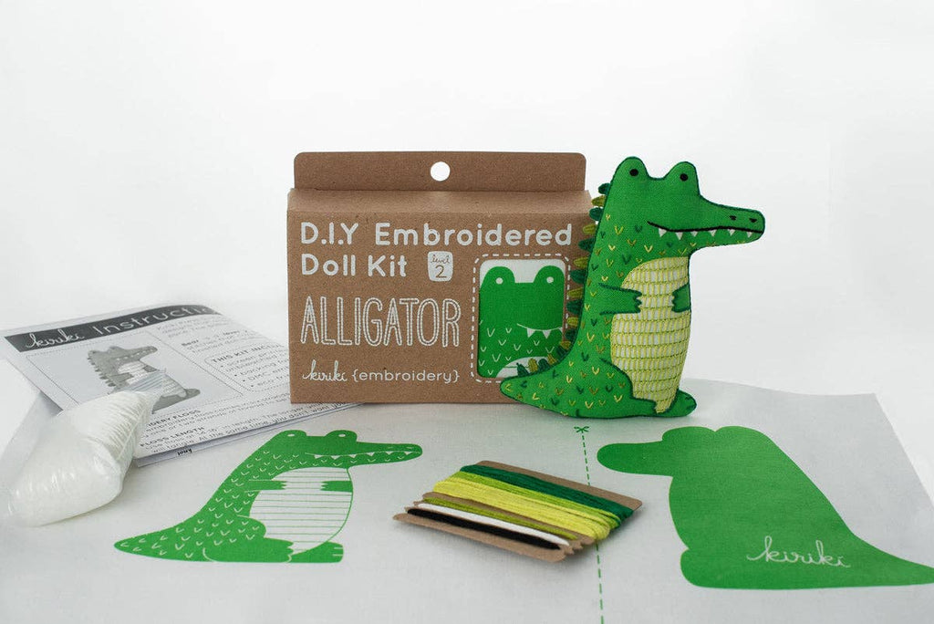 Embroidery Kit, Alligator | Level 2 - Freshie & Zero Studio Shop