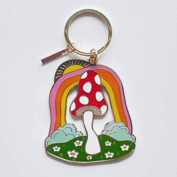 Magic Mushroom Enamel Keychain by Idlewild - Freshie & Zero Studio Shop