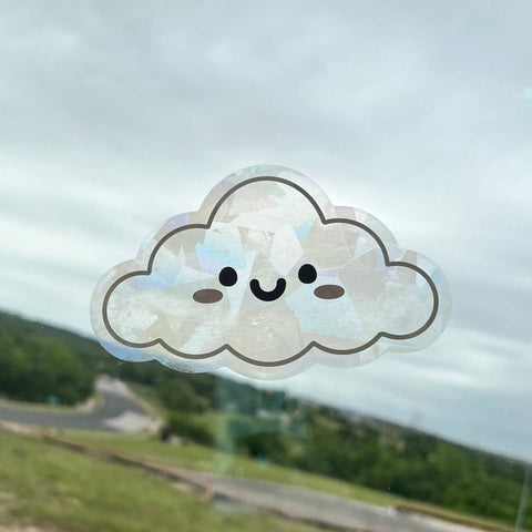 Happy Cloud Suncatcher Decal - Freshie & Zero Studio Shop