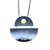 Full Gold Moon, Hand Painted Pendant Necklace by Fernworks - Freshie & Zero Studio Shop
