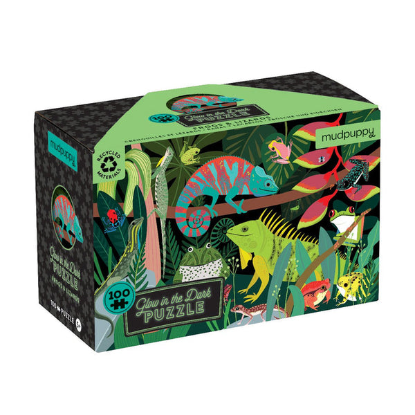 Frogs & Lizards 100 Piece Glow in the Dark Puzzle - Freshie & Zero Studio Shop